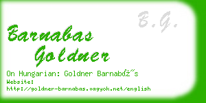 barnabas goldner business card